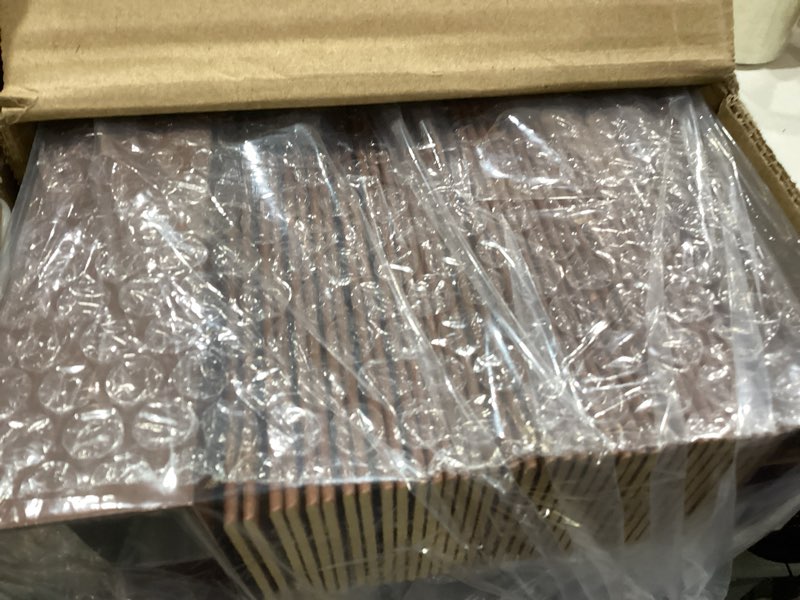 Condition photo showing Good Condition for eclipse 2in. faux wood blinds, 34"w x 64"l in dark oak - cordless window blinds, certified safe for children & pets, light filtering, wand tilt and smooth easy operation, window shades for home faux wood 34"w x 64"h dark oak