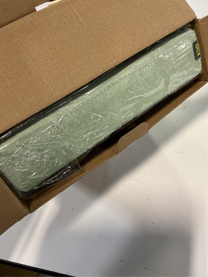 Condition photo showing New/Like New for kdd tablet pillow stand, multi-angle viewing ipad holder for lap, bed and desk, foldable soft pad dock with stylus mount compatible with ipad pro 12.9, 10.5, 11, air, mini, phones, books, e-reader green