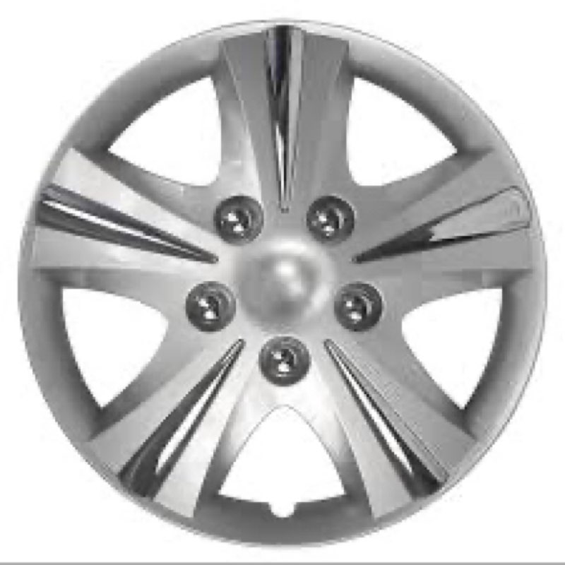 Custom Accessories 4-Pack 15" SGT-5 Wheel Covers, Replacement Hubcaps for Cars, Trucks, SUVs — Silve