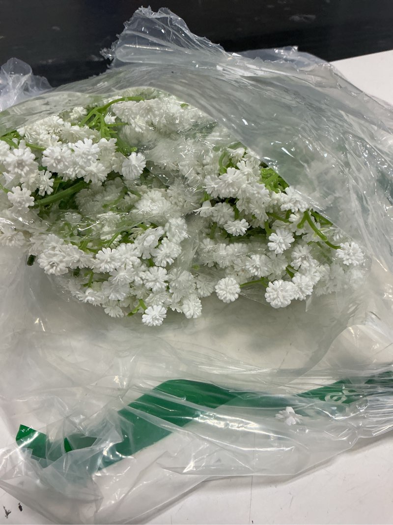 Condition photo showing Good Condition for maqiahn 20 baby breath artificial flowers - babies breath flowers artificial bulk faux flowers bouquet white flores greenery real touch fake flower arrangements wedding centerpieces tables decorations