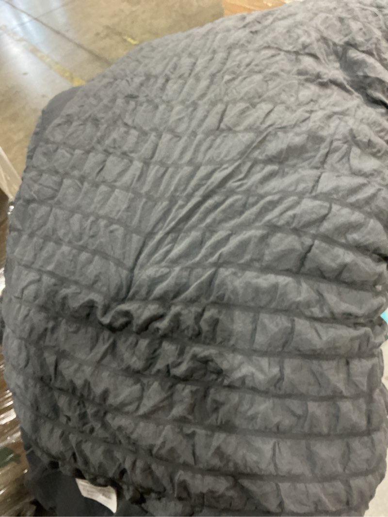 Condition photo showing Good Condition for hymokege oversized queen comforter set seersucker 7 pieces, all season luxury bed in a bag for bedroom, bedding set with comforter, sheets, pillowcases & shams, dark grey oversized queen(98"x 98") dark grey