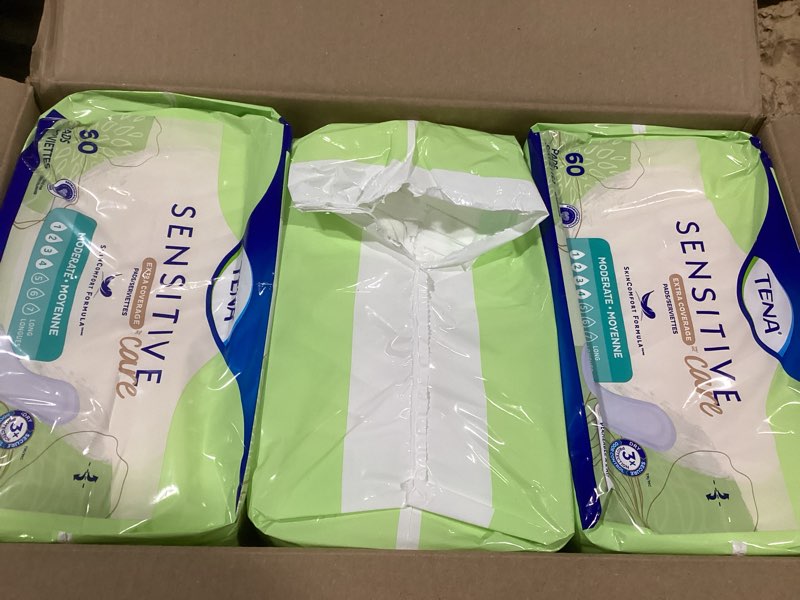 Condition photo showing Good Condition for TENA Sensitive Care Extra Coverage Moderate Absorbency Incontinence Bladder Control Pad, 180 count Regular 180
