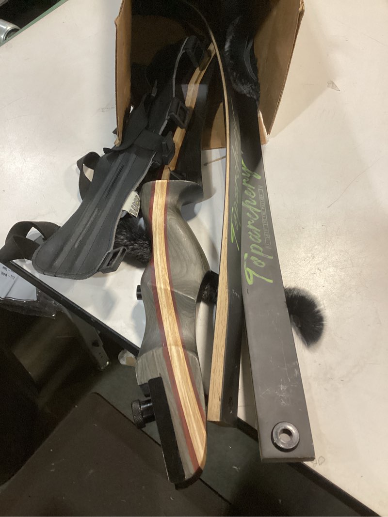 Condition photo showing As Is for ( incomplete) TOPARCHERY Recurve Bow for Adult & Youth Beginner, 62\" Wooden Takedown Recurve Hunting Bow for Outdoor Training Practice Right Handed (20-50lbs) 20lbs Right Hand