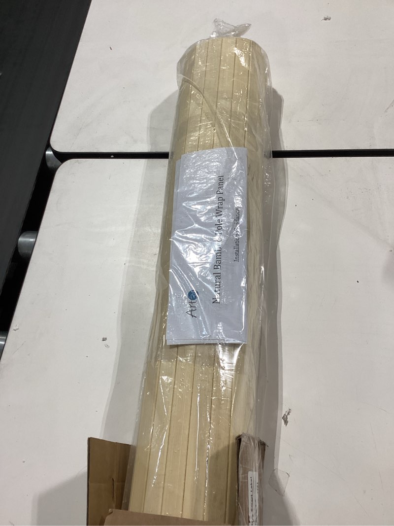 Condition photo showing Good Condition for art3d natural bamboo wall panel for interior wall decor, renewable pole wrap wainscoting paneling for wall ceiling furniture cabinet office, 48 x 96 inch - raw 48" x 96" raw