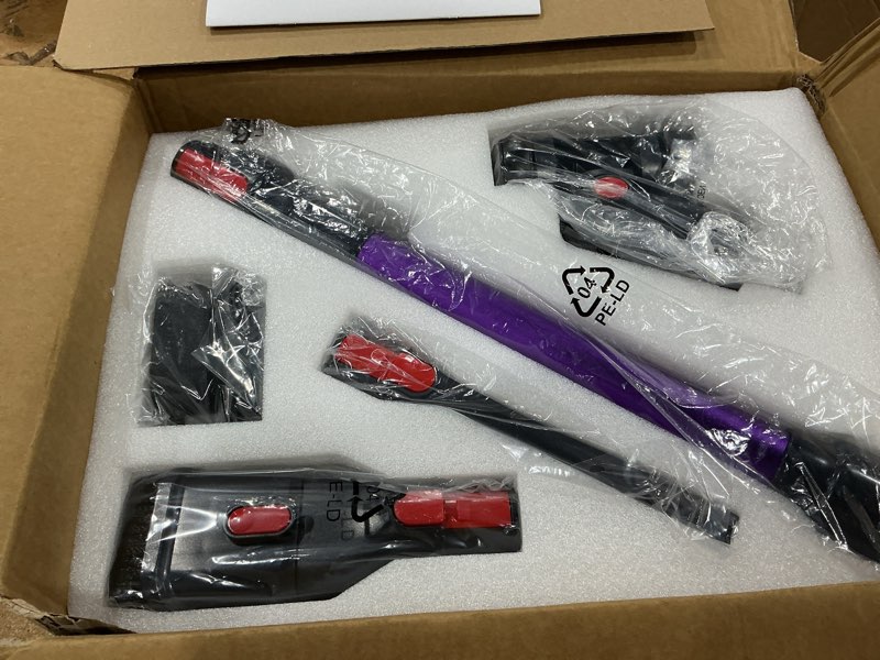 Condition photo showing New/Like New for cordless vacuum cleaner for home, 600w/50kpa powerful suction, 60mins self-standing stick vacuum with anti-tangle brush & led display, lightweight handheld vacuum for pet hair, carpets & hard floors purple
