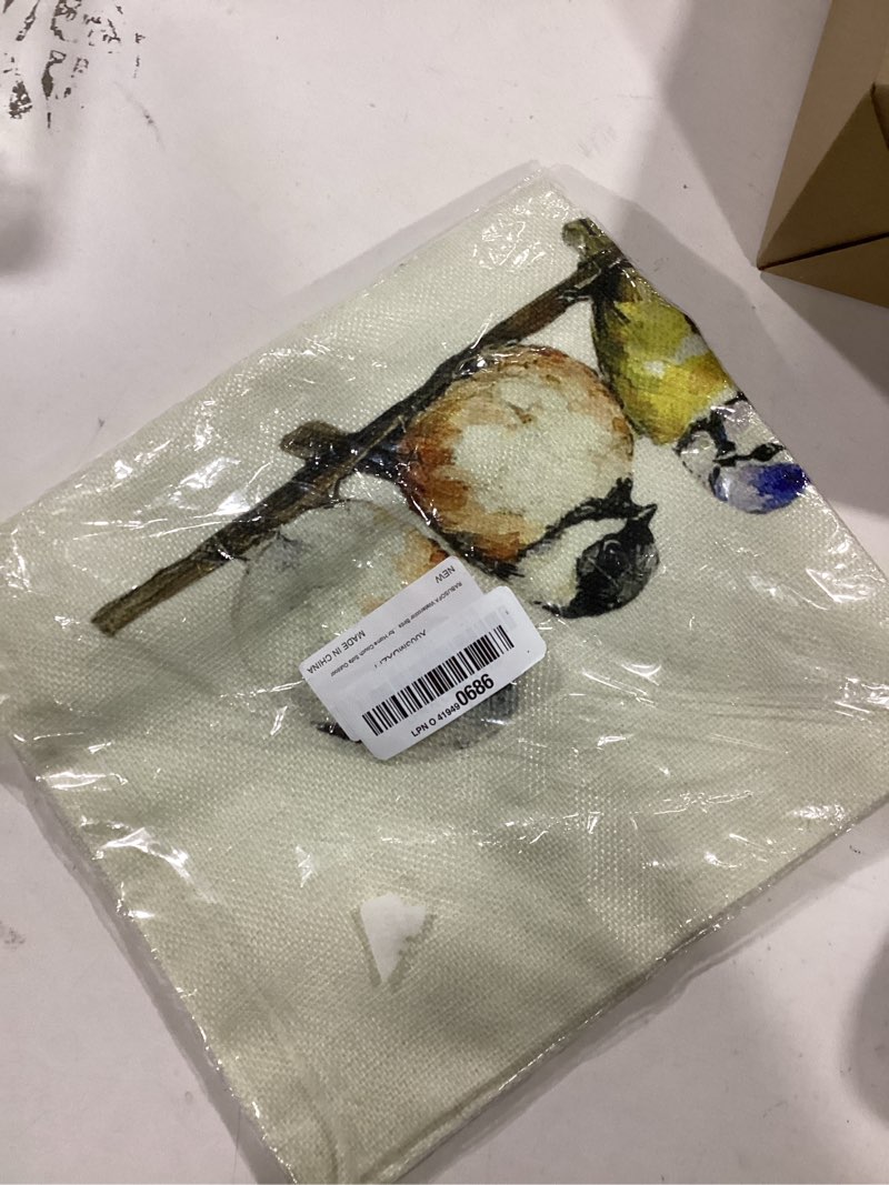 RABUSOFA Watercolor Birds Pillows Decorative Throw Pillows 12x20,Hand-Painted Oil Painting Rustic Bi