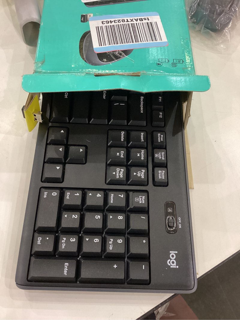 Condition photo showing As Is for Logitech MK270 Wireless Keyboard and Mouse Combo for Windows, 2.4 GHz, 8 Multimedia Keys, PC, Laptop, Wireless Keyboard Compact Mouse Combo - Black