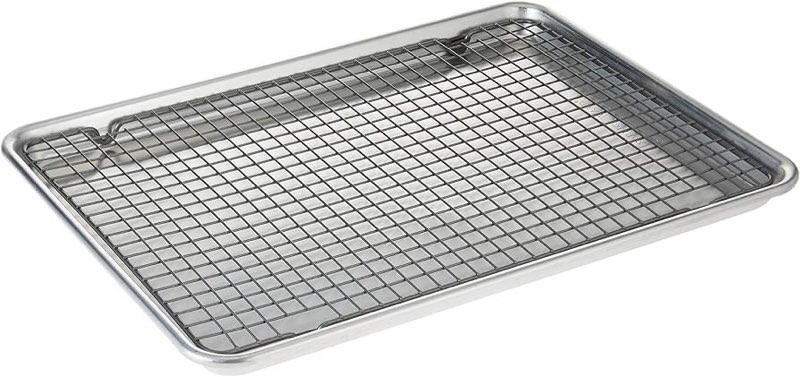 nordic ware - 43172amzm nordic ware half sheet with oven safe nonstick grid, 2 piece set, natural