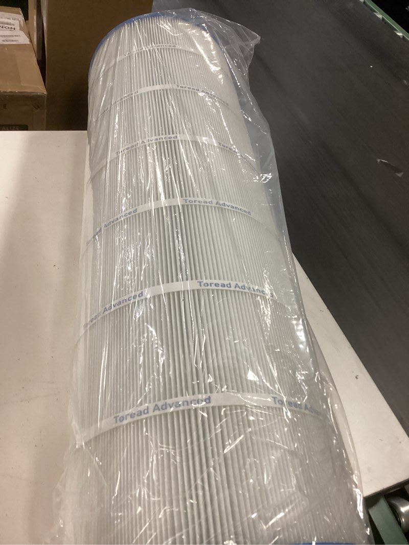 Condition photo showing As Is for poolpure plf120a pool filter replaces hayward c1200, cx1200re, pleatco pa120, ultra-b2, unicel c-8412, filbur fc-1293, clearwater ii 125, waterway pro clean pccf-125, l x od:23 1/4" x 8 15/16" 1 pack