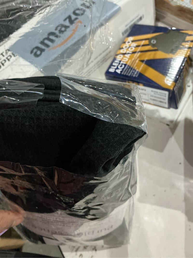 Condition photo showing Good Condition for purpleessences waffle weave kitchen towel, 100% cotton - 15x25 inches, with hanging loop ultra soft absorbent quick drying dish cloth, tea and hand towels, 6 pack - christmas holiday winter - black 15 x 25 - 6 pack black