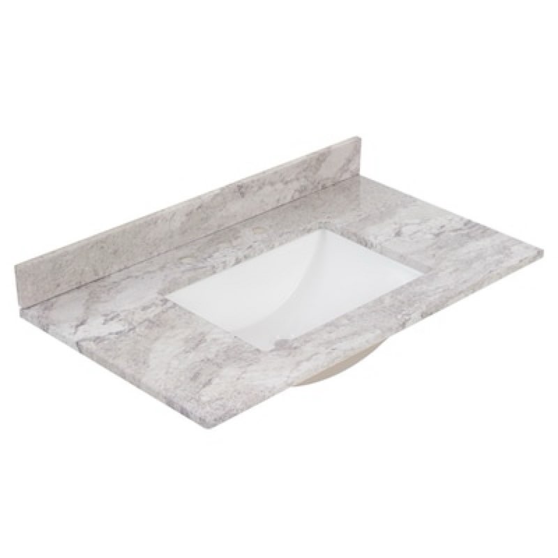 style selections stone effects 37-in x 22-in solstice cultured marble undermount single sink