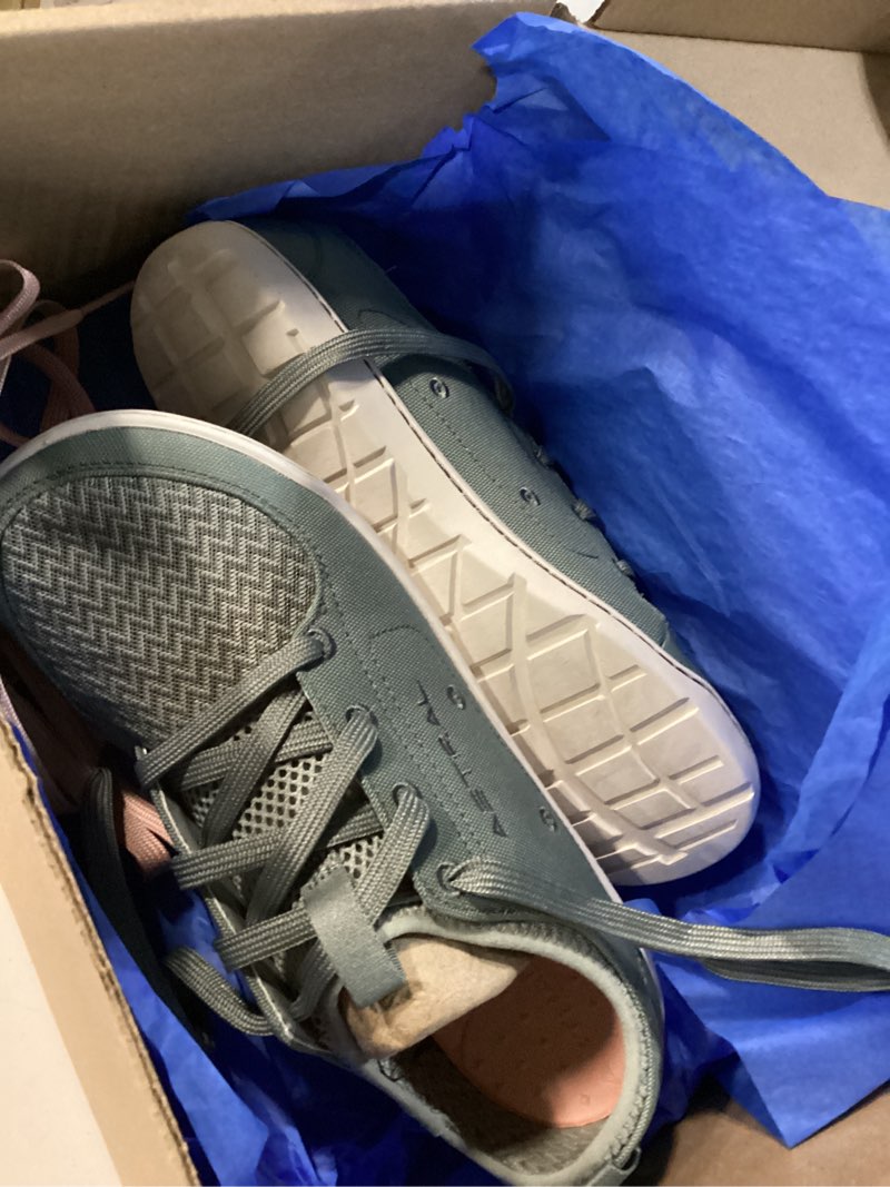 Condition photo showing New/Like New for size 8 astral women's loyak shoes - barefoot, quick-drying, minimalist sneaker for casual wear, water sports, travel, & hiking