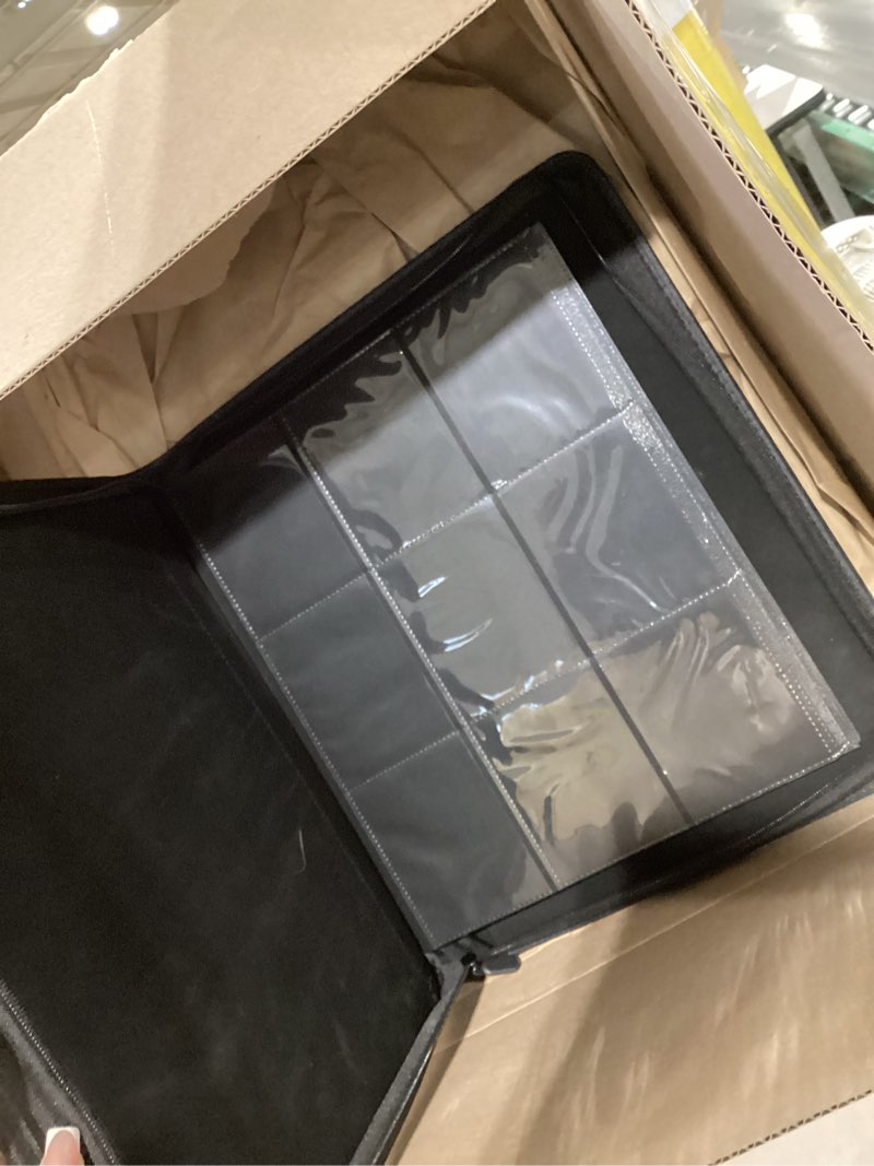 Condition photo showing Good Condition for toploader binder with 9-pocket pages, holds 288 "3×4" rigid toploader hard cases, card holder for collectible cards or sports cards, durable sleeves for storage & display (gray)