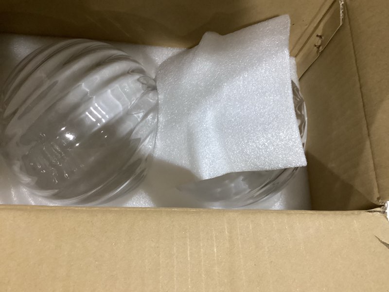 Condition photo showing New/Like New for lycuky clear hammered glass globe shade -1.65" fitter opening - replacement lamp shade for pendant lights, chandeliers, wall sconces, vanity & ceiling fixtures (2 pack) clear hammered 2 pack