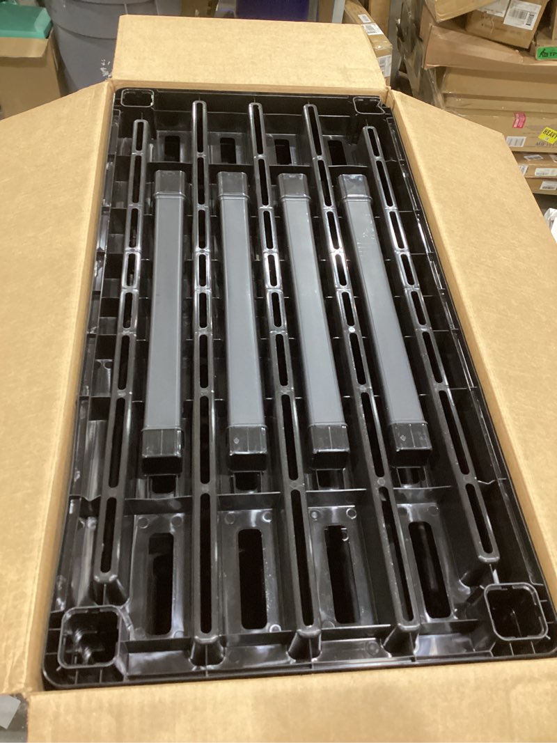 Condition photo showing Good Condition for IRIS USA 5-Shelf Heavy Duty Plastic Storage Shelves, 750lb Capacity, 73" H x 36" W x 18" D, Large Modular Shelving Unit Storage Organizer for Garage, Home, Warehouse & Gym, Storage Rack - Black 5-Tier Heavy Duty