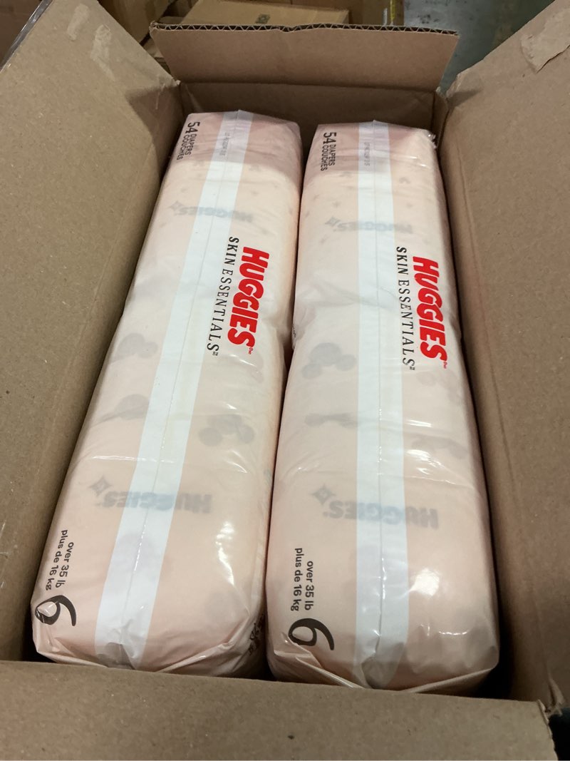 Condition photo showing New/Like New for Huggies Skin Essentials Luxury Diapers - Size 6 - 108ct