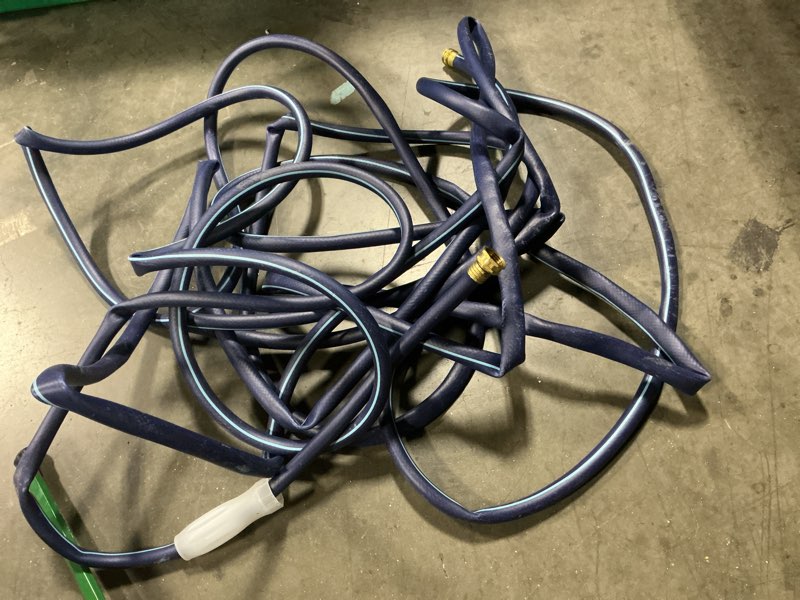 Condition photo showing As Is for project source 5/8-in x 50-ft medium -duty vinyl blue hose