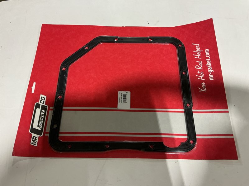 Condition photo showing New/Like New for mr. gasket 61081mrg automatic transmission oil pan gasket molded rubber over glass filled nylon carrier reusable gasket automatic transmission oil pan gasket