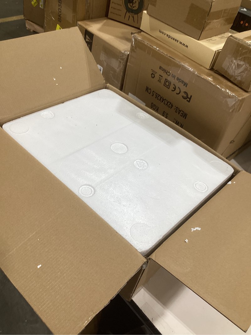 Condition photo showing New/Like New for 75" Arc Floor Lamp with Marble Base and Adjustable Height, Rotating Hanging Shade, Dimmable Floor Lamp for Living Room with Remote and Foot Switch, 3CCT, Over Couch Arched Reading Light E15LD05 Black + Beige