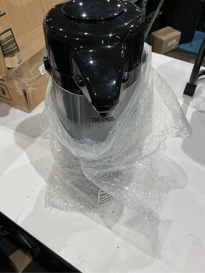 Condition photo showing Good Condition for thermos glass vacuum insulated pump pot, 2 quart, metallic gray