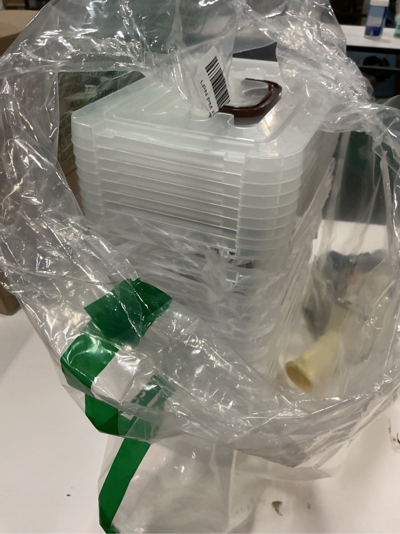 Condition photo showing Good Condition for YYXB 8 Pack Plastic Storage Latch Bins, 4.5 Quart Clear Plastic Handle Box with Lids and Handle, Multi-Purpose, 4 Litre