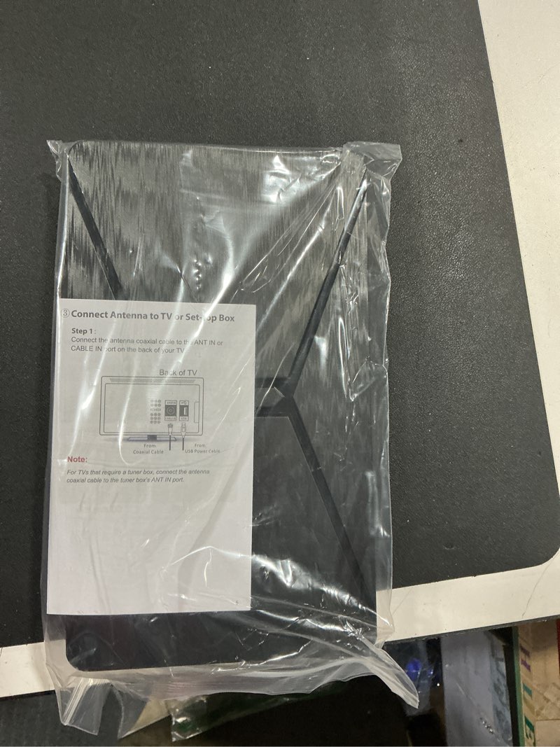 Condition photo showing Good Condition for (Similar To Stock Photo)2026 Upgraded Indoor TV Antenna, 3600+ Miles Range HD Digital Antenna for Smart TV, Strongest with Amplified Signal Booster Supports 4K 8K 1080p All TVs- 38FT Coaxial Cable for Local Channels black