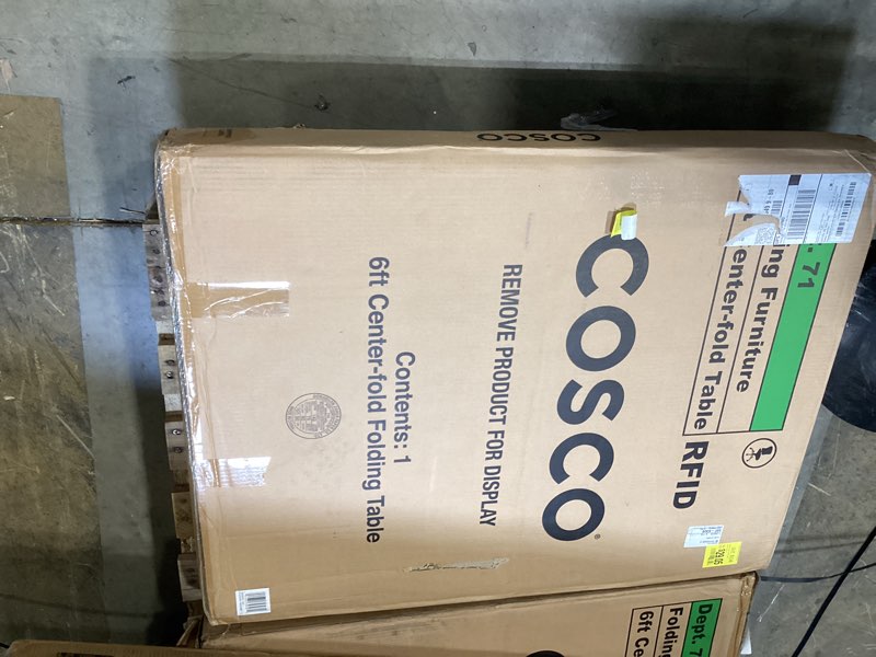 Condition photo showing New/Like New for cosco 6 foot premium folding table in white speckle