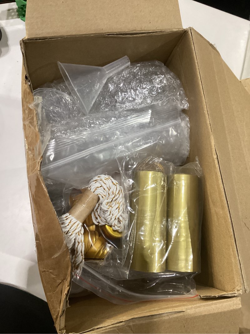 Condition photo showing New/Like New for reallnaive 30 pack 3 oz mini glass olive oil bottles set, gold homemade wedding sauce gift bottles leakproof screw cap, thank you wedding stickers for storing oil honey bridal baby shower favors 30 gold