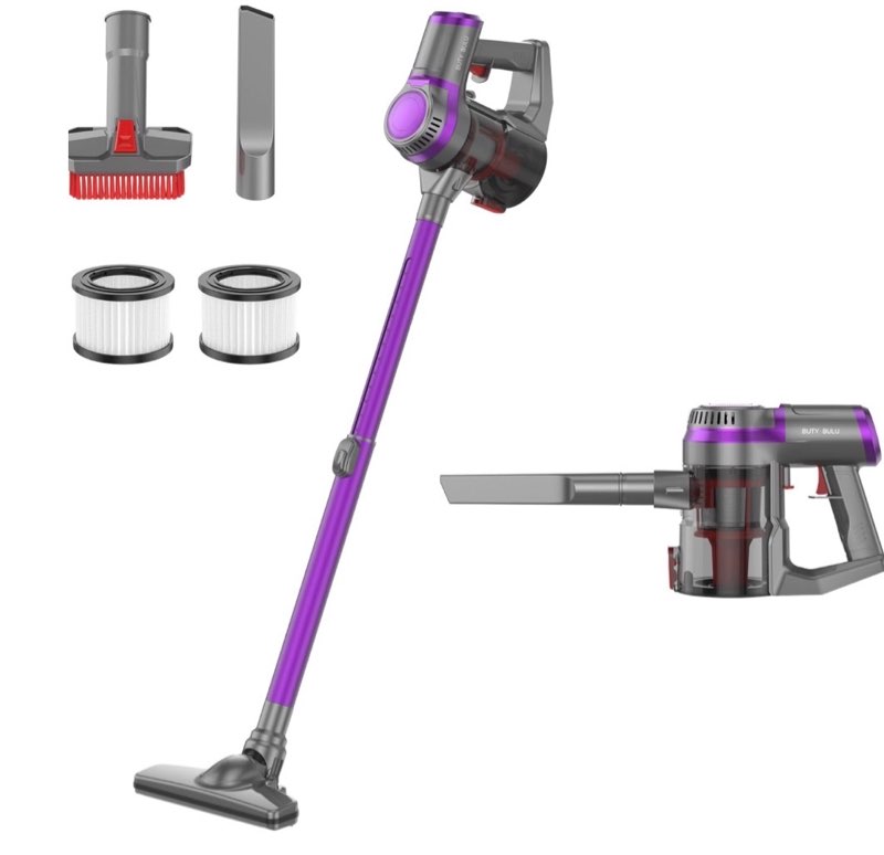 (Incomplete) Cordless Stick Vacuum Cleaner, Handheld Rechargeable Lightweight Small Vac Electirc Broom Dust Catcher for Hardwood Floors Carpet Pet Hair Litter Home Clean, Detachable Battery