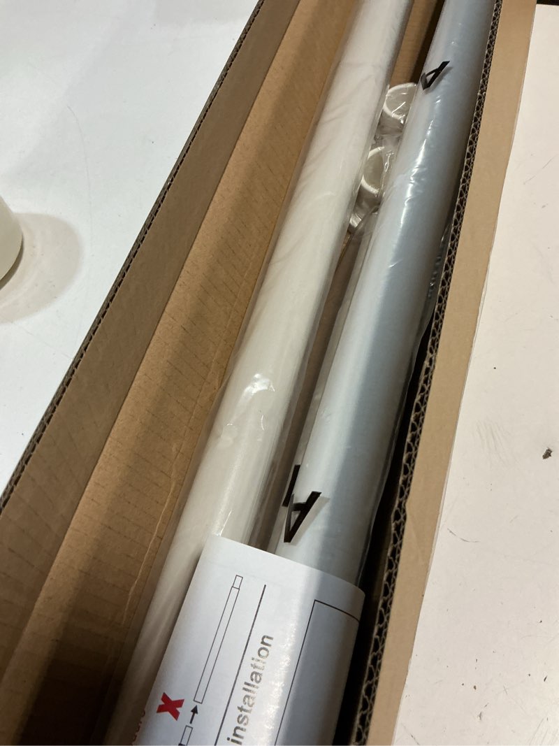 Condition photo showing Good Condition for allzone tension curtain rod for window, 83-123 inches, heavy duty curtain rods no drilling, non-slip bathroom shower tension rod, renter friendly, adjustable, spring loaded, extra long, white