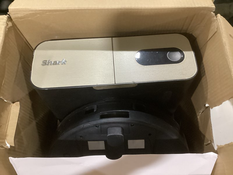 Condition photo showing As Is for Shark Robot Vacuum & Mop Combo, NeverTouch System, Self-Emptying and Refilling, for Wood, 60-Day Debris Capacity, 30-Tank Reservoir, Pad Drying, 5 Intelligent Cleaning Technologies, RV2820YE Self-Emply & Refill (60days)
