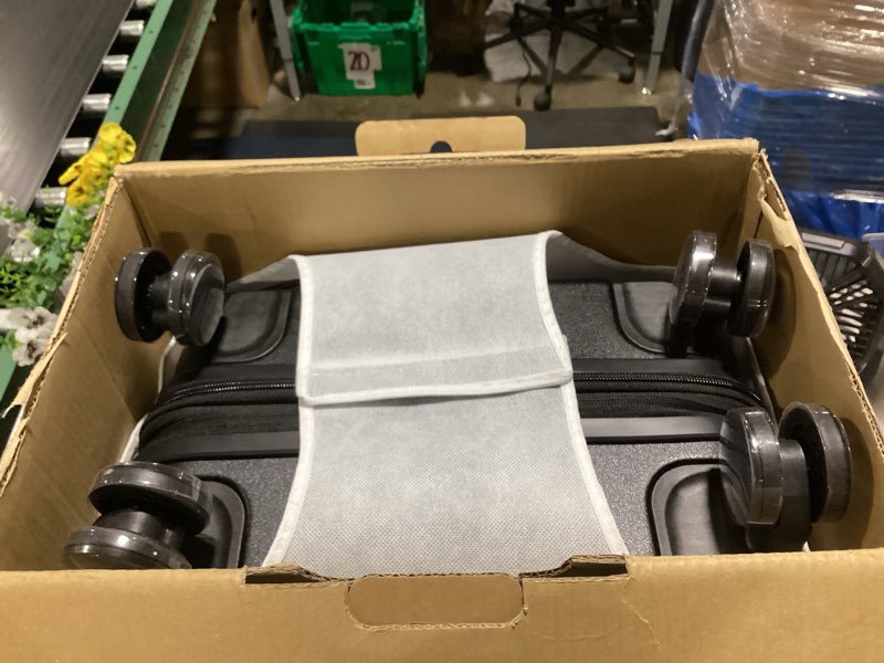 Condition photo showing New/Like New for luggex carry on luggage 22x14x9 airline approved, expandable polycarbonate suitcase with front pocket (fx-core, charcoal metallic, 20 inch) charcoal metallic carry on?20inch front open?