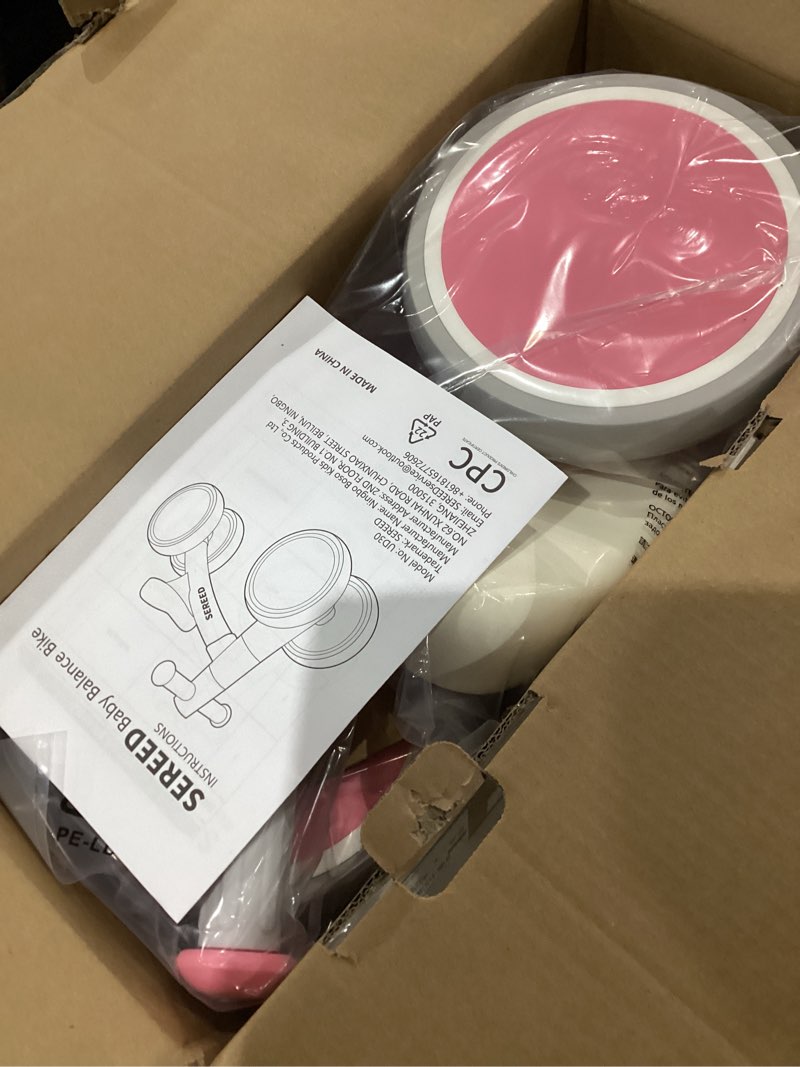 Condition photo showing New/Like New for SEREED Baby Balance Bike for 1 Year Old Boys Girls 12-24 Month Toddler Balance Bike, 4 Wheels Toddler First Bike, First Birthday Gifts Pink New