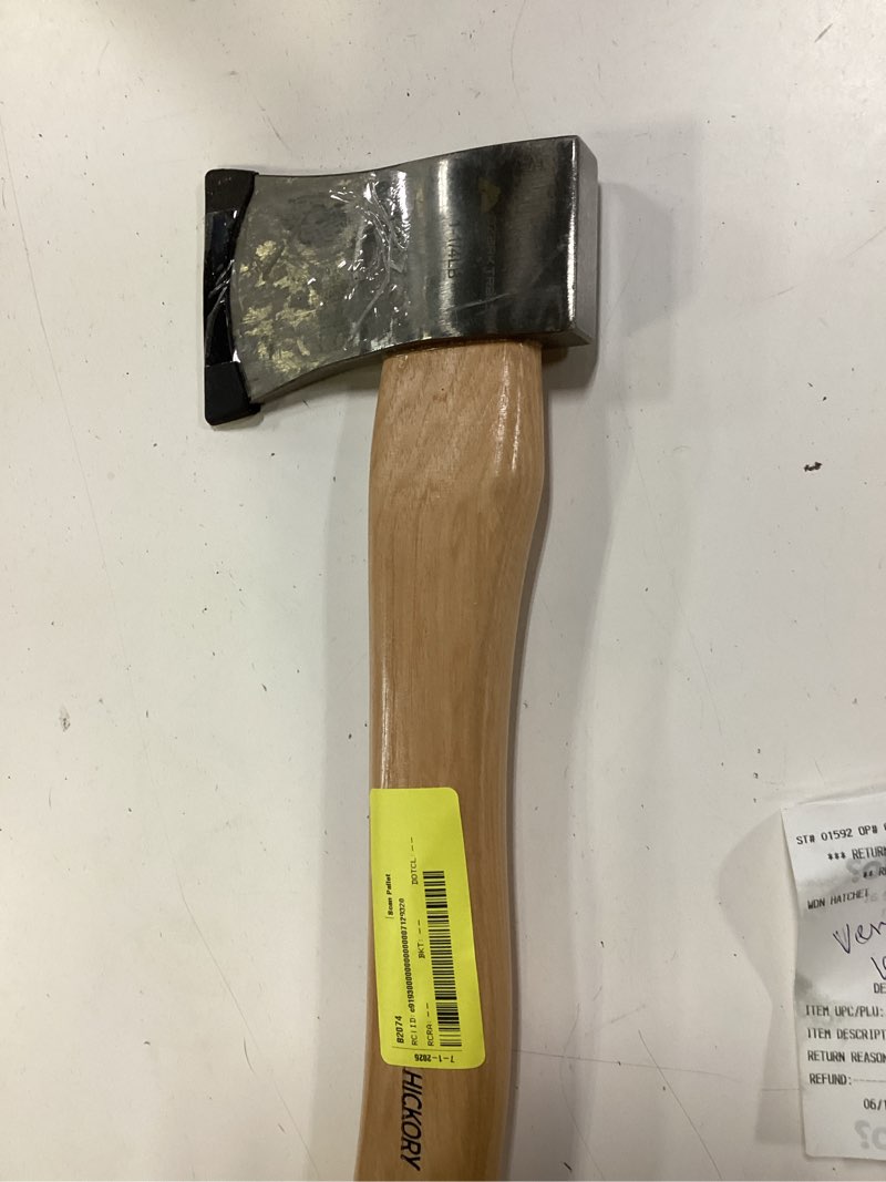 Condition photo showing As Is for ozark trail 1.25lbs wooden handle hatchet axe model 5039