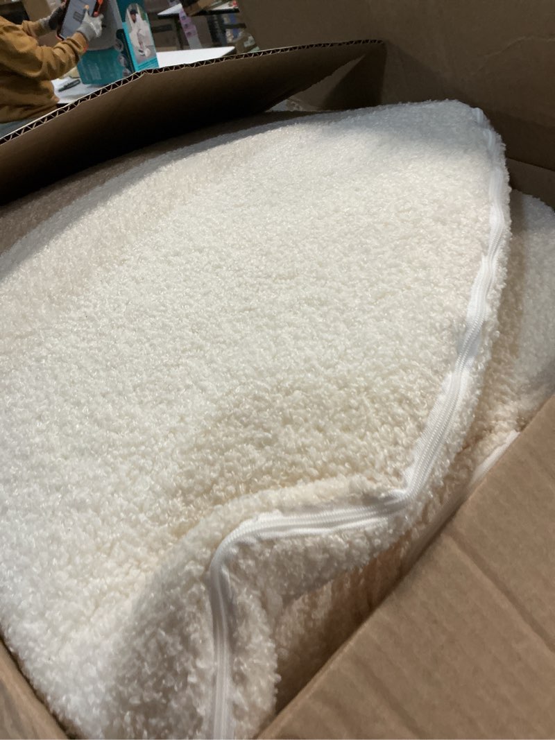 Condition photo showing As Is for Kids Foam Ball Pits for Toddlers Babies Dogs Cats, Soft Infant Baby Ball Pit Pool for Girls and Boys Gifts, (Balls NOT Included) Imitation Teddy Colours 35.4"/Beige