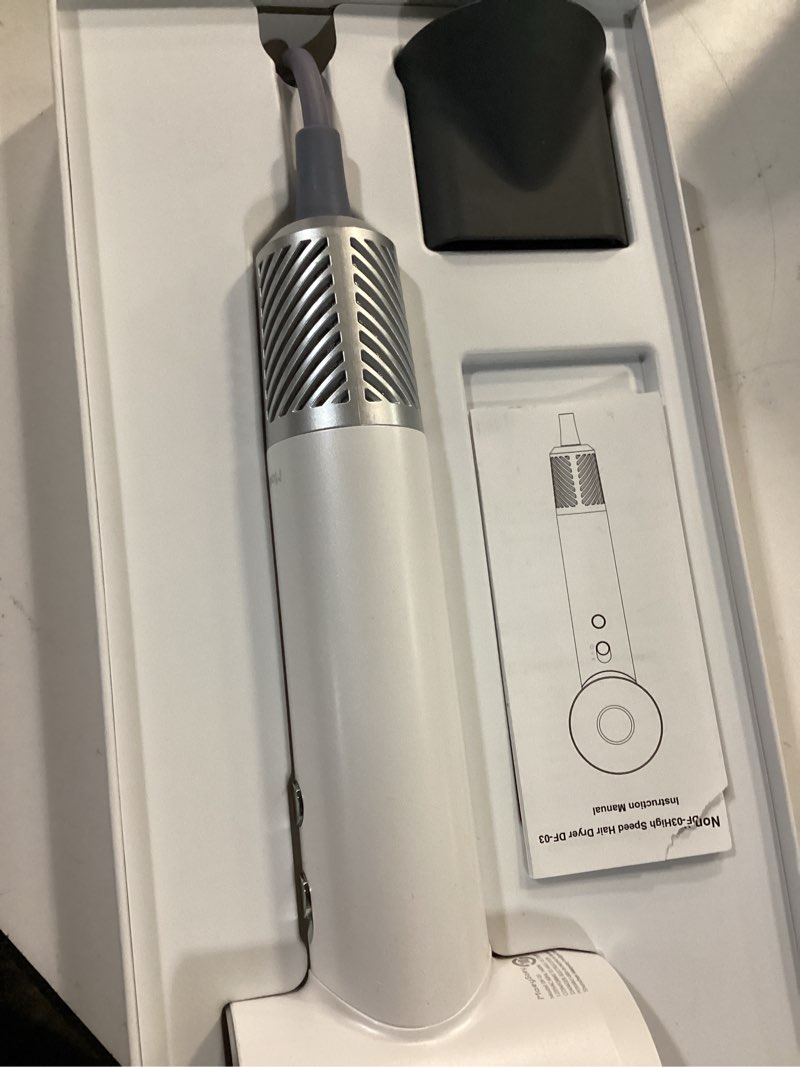 Condition photo showing New/Like New for professional high speed ionic hair dryer, 500 million negative ions, ultra-fast drying, low noise, 150000 rpm, infrared blow dryer with a magnetic nozzle for faster drying all hair types white-01