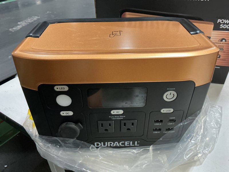 Condition photo showing Good Condition for designed for home or outdoor use with 500 watts of backup power for emergency preparedness kits, power outages, home electronics, mobile devices, lighting, speakers, or any small electronics that make your life easier.