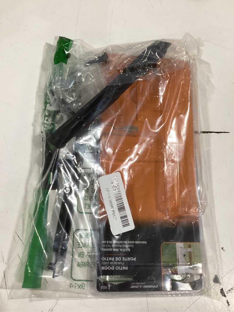 Condition photo showing As Is for prime-line c 1033 diecast keyed patio sliding door handle set for 1 in. to 1-1/8 in. thick sliding glass doors, black (single pack) 6-5/8 in. black