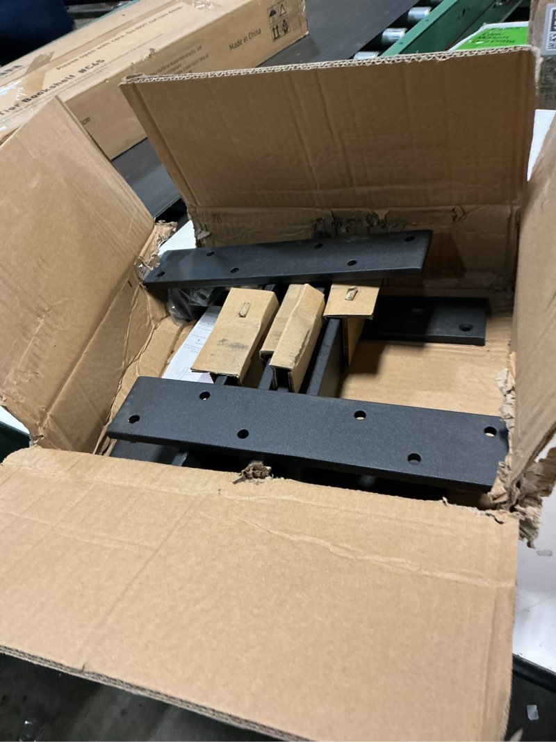 Condition photo showing Good Condition for Floating Shelf Bracket 3/8" Thick Heavy Duty Shelf Brackets 4 Pack Free Hanging Countertop Support Bracket 12" Lx2.5 W Floating Wall Brackets for Cabinets, Granite, Dishwasher, Bench Seats Vanities 12 Inch Black-4 PACK