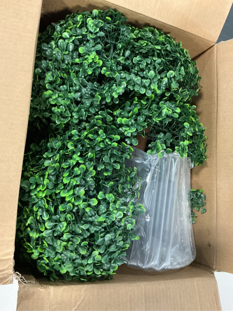 Condition photo showing item condition for Easter Decorations - 3 Ft Boxwood Bunny Topiary with Bow - Artificial Bunny Shaped Tree with Planter Pot for Indoor Outdoor Decor - Spring Decoration for Home Yard Front Door Porch Mantle Party