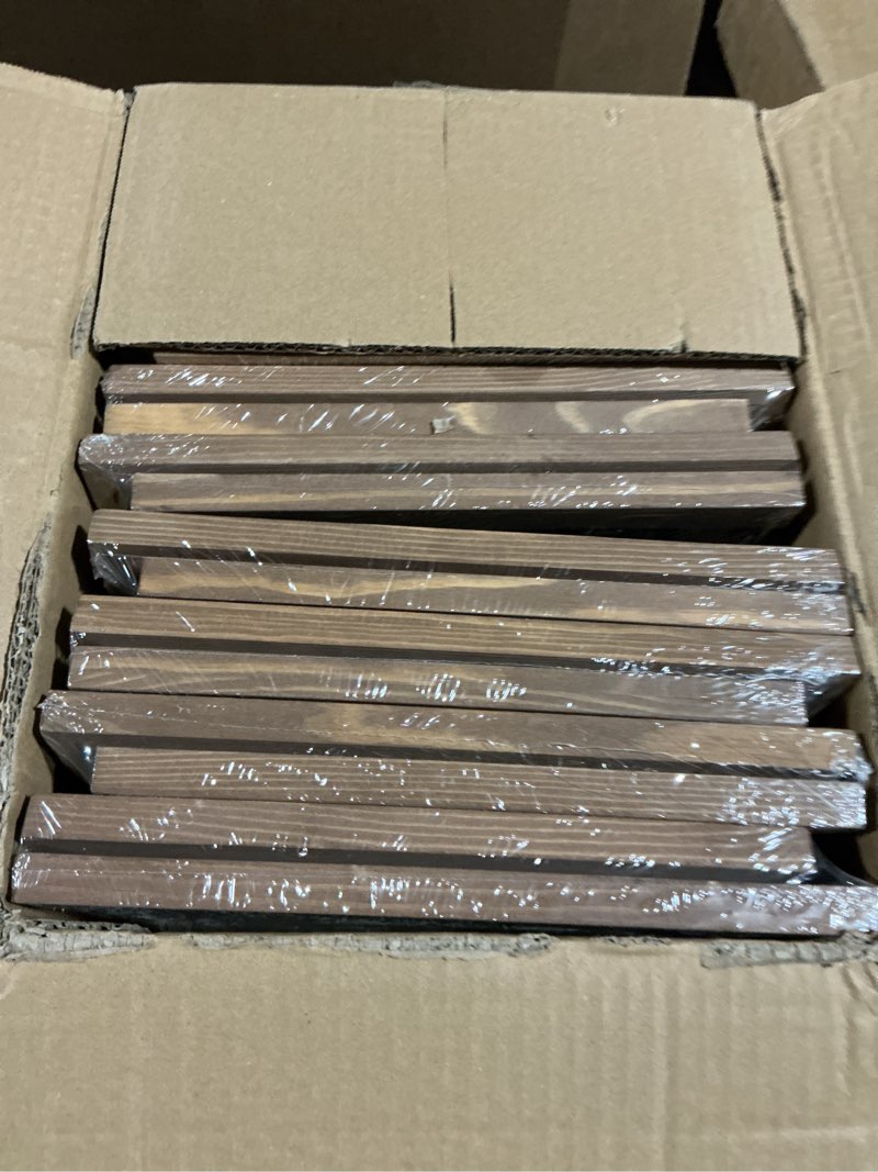 Condition photo showing Good Condition for ourwarm 10pcs wedding centerpieces for tables, foldable centerpiece table decorations center pieces decoration for table, rustic wood lantern centerpieces for tables wedding party table decor (brown) brown 10