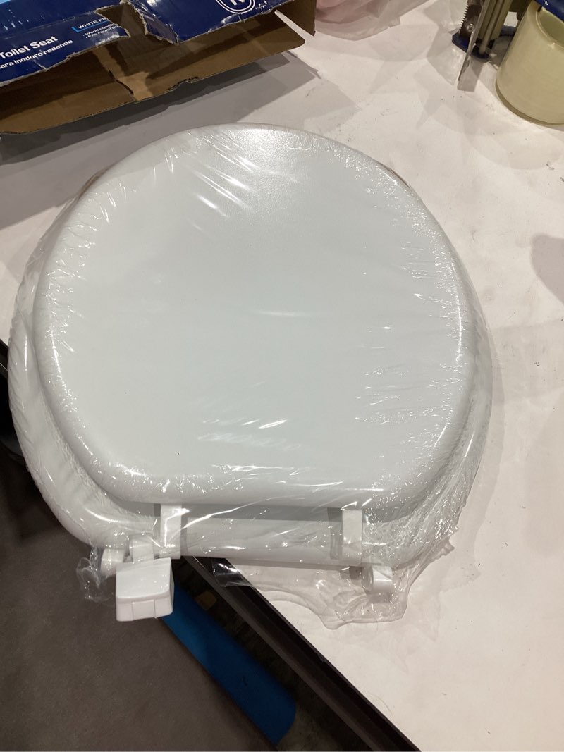 Project Source Wood White Round Toilet Seat