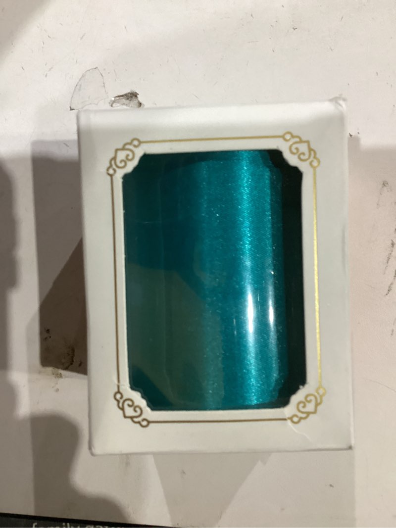 Condition photo showing New/Like New for MEEDEE Peacock Satin Ribbon Lux Double Faced Satin Ribbon 3 Inch Peacock Ribbons by 10 Yards Turquoise Blue Ribbons for Christmas Tree Decoration, Weddings, Flower Bouquet, Bow Making Peacock 3 inch