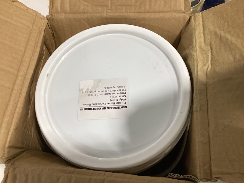 Condition photo showing As Is for (used) waterborne penetrating primer (105 fl oz), sealer primer concrete, cement & more - dust proof, quick-drying, ready to use, clear finish, environmentally friendly pre-treatment, indoor/outdoor use (5kg) 105 fl oz (pack of 1)
