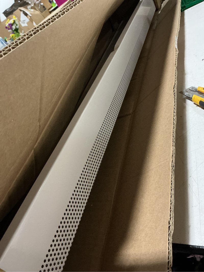 Condition photo showing As Is for baseboarders basic series 4 ft (48 in) galvanized steel slip-on baseboard heater cover, rust resistant, white, for hydronic hot-water systems 4 feet panel