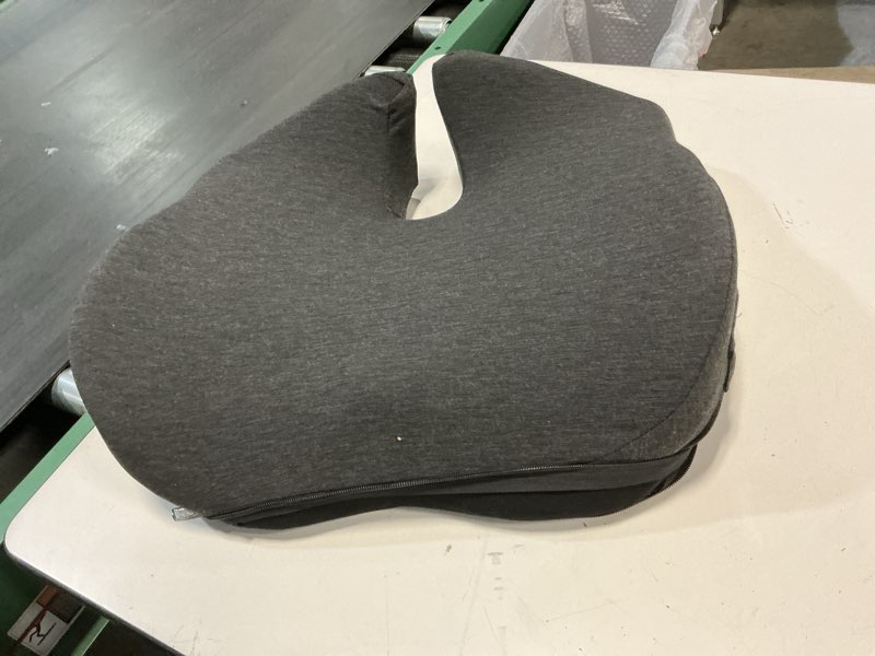 Condition photo showing Good Condition for cushion lab patented pressure relief seat cushion for long sitting hours on office & home chair - extra-dense memory foam for soft support. car pad for hip, tailbone, coccyx, sciatica - black