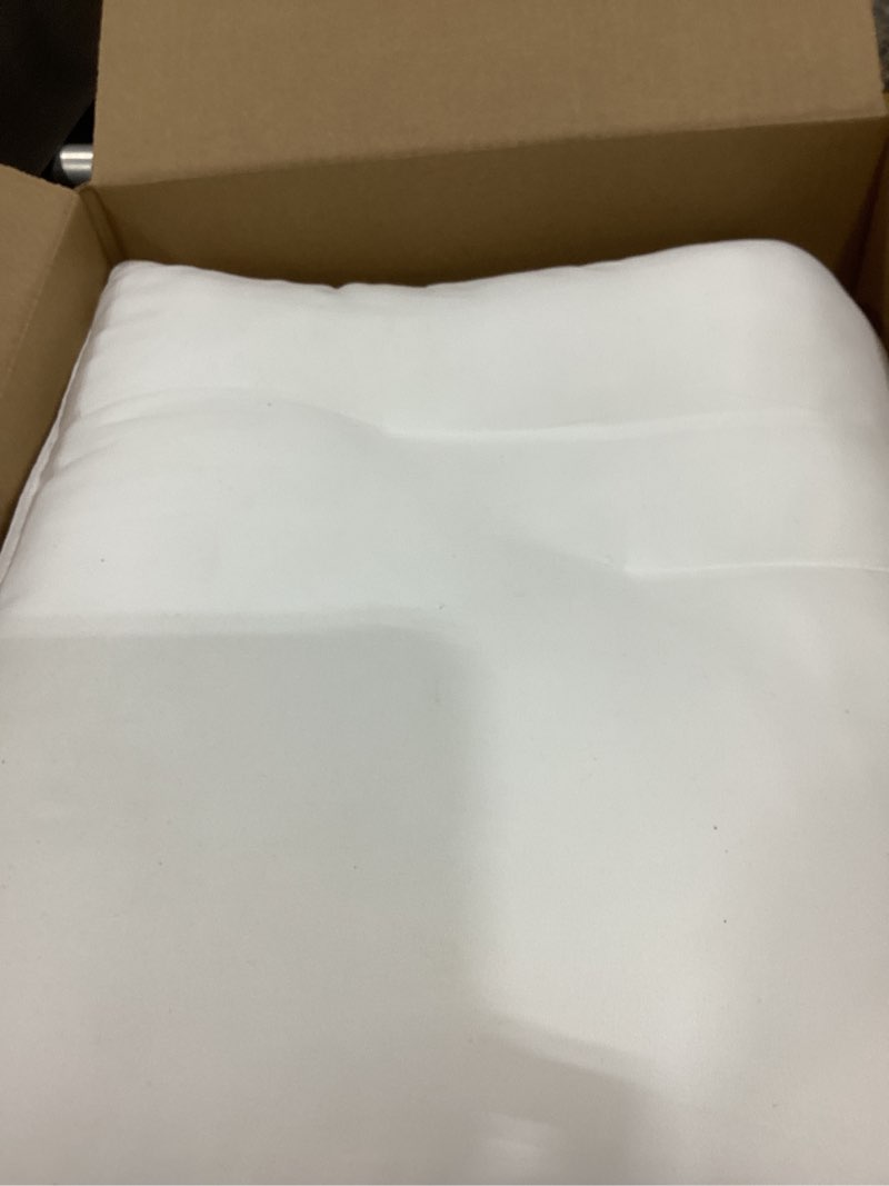 Condition photo showing As Is for Pozino Flat Thin Pillows for Sleeping - King Size 1 Pack Slim Bed Pillows for Side Back Stomach Sleepers,2.5 inch Height Ultra Low Pillows,Down Alternative Filling Flat King(1 Pack) White