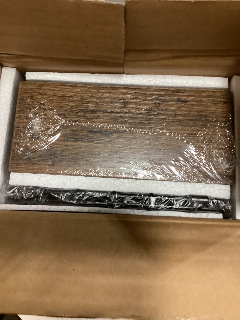 Condition photo showing New/Like New for QEEIG Bathroom Shelves Over Toilet - Wall Mounted Floating Shelves Toilet Paper Storage Small Farmhouse Decor Shelf 16 inch Set of 2, Rustic Brown (019-BN2) 2pcs A. Brown