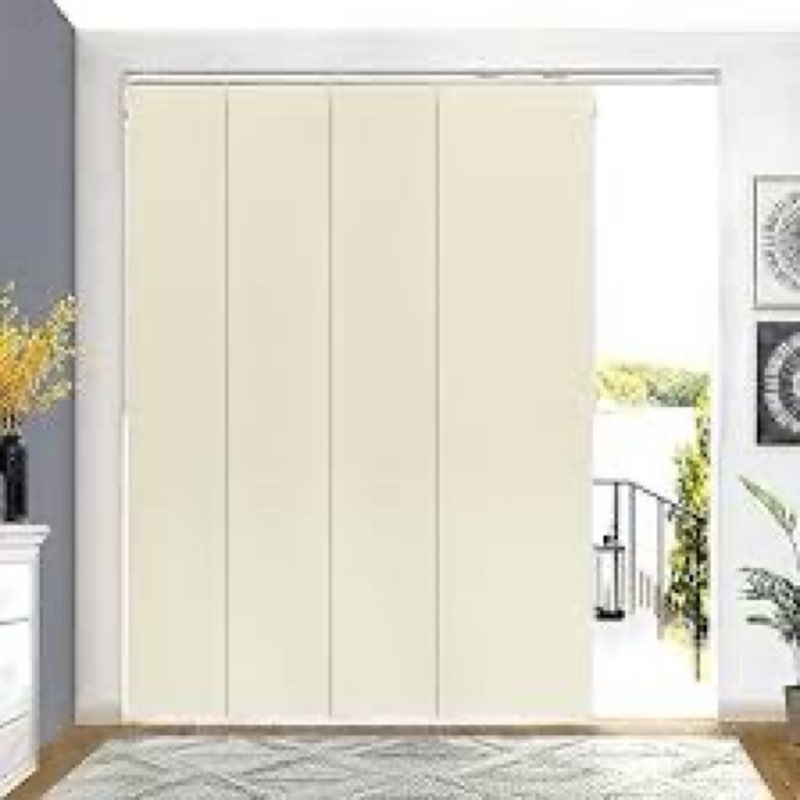 Lazblinds Adjustable Blackout Vertical Blinds for Sliding Doors, Extendable Track (45 3/4'' - 82 5/8