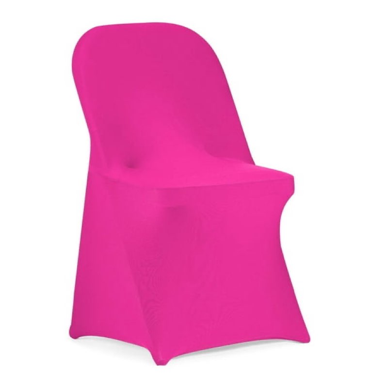 Stretch Spandex Folding Chair Cover with Open Back for Wedding Party Dining Banquet Event (rose pink) set of 2